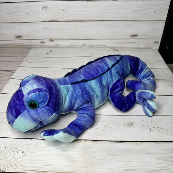 Kohls Cares Plush Iguana Lizard Stuffed Animal 14" Blue Purple Reptile Toy - Picture 2 of 7